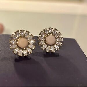 Kate Spade Gold and Cream Floral Earrings